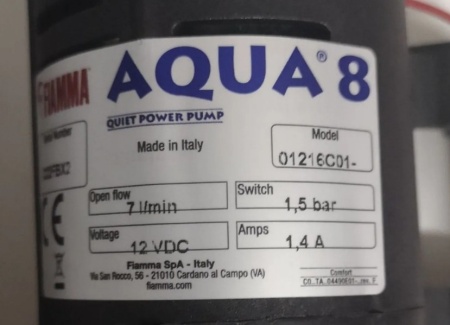 Помпа Fiamma Aqua 8, 7л/мин, 1,5бар